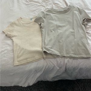 2-pack tan and cream divided and brandymelville tops